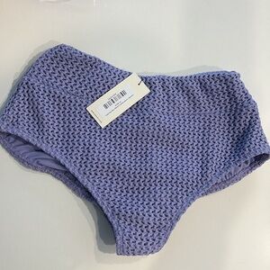 Montce Lavender Crochet Added Coverage High Rise Bikini Bottom